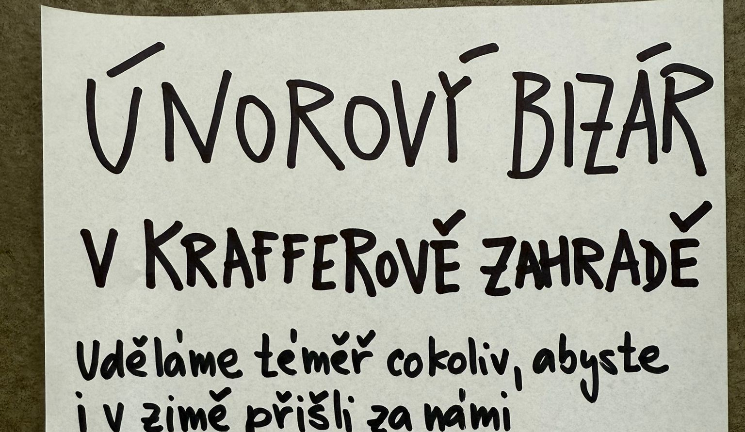 Únorový bizár v Krafferově zahradě